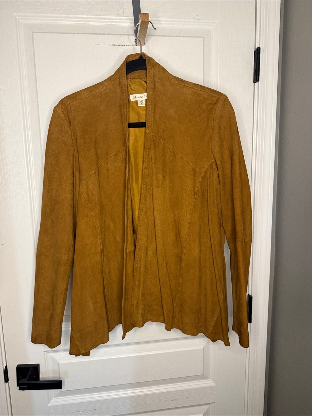 Coldwater Creek Brown Suede Open-Front Jacket